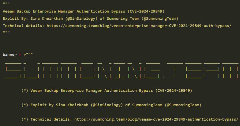 POC Released for Veeam Authentication Bypass CVE-2024-29849